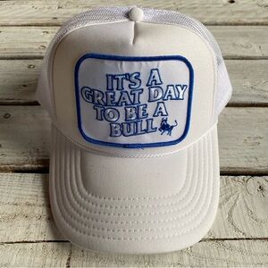 VTG OTTO Mesh Hat With Bull Western Cowboy Patch